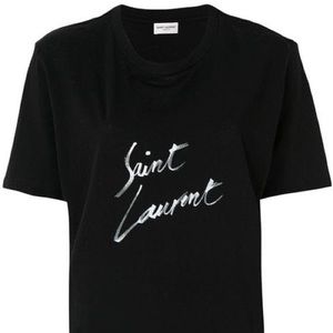 SAINT LAURENT SIGNATURE LOGO BOYFRIEND T-SHIRT